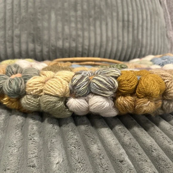 JP & Mattie Handbag Purse Quilt Crochet Vintage Boho Bamboo Handles Multicolor - Picture 13 of 14